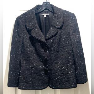 Ann Taylor Black & White Tweed Blazer